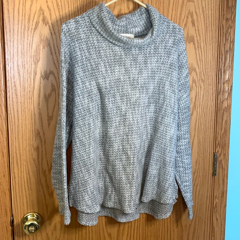 Gray turtleneck sweater